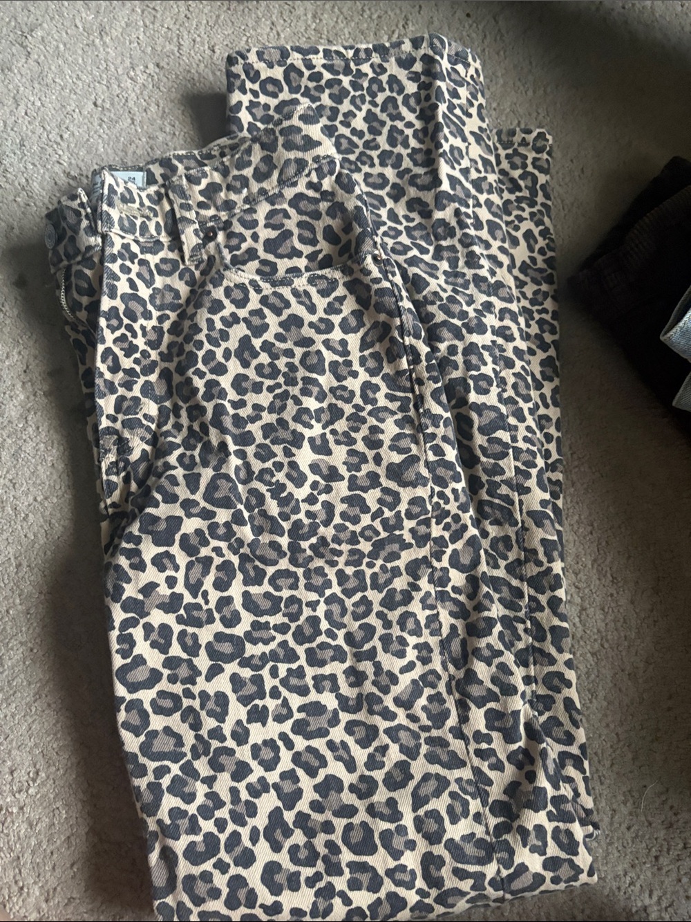 Abercrombie & Fitch Beige and Black Leopard Print Pants